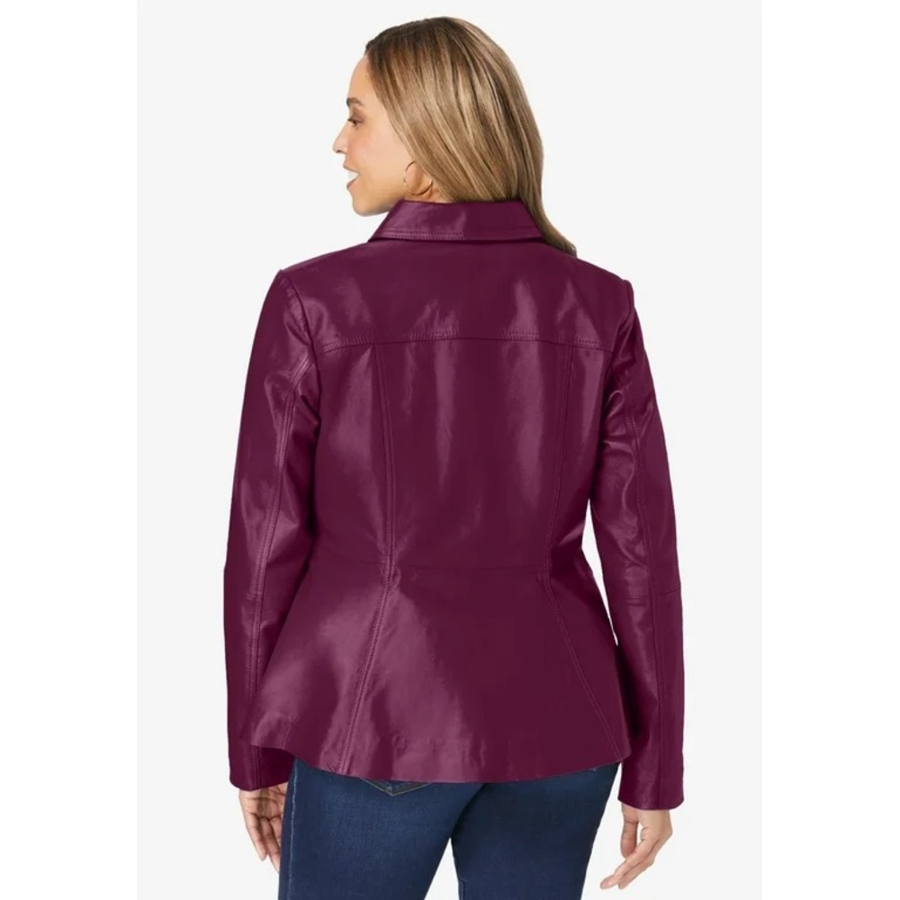 Jessica London Purple Leather Jacket